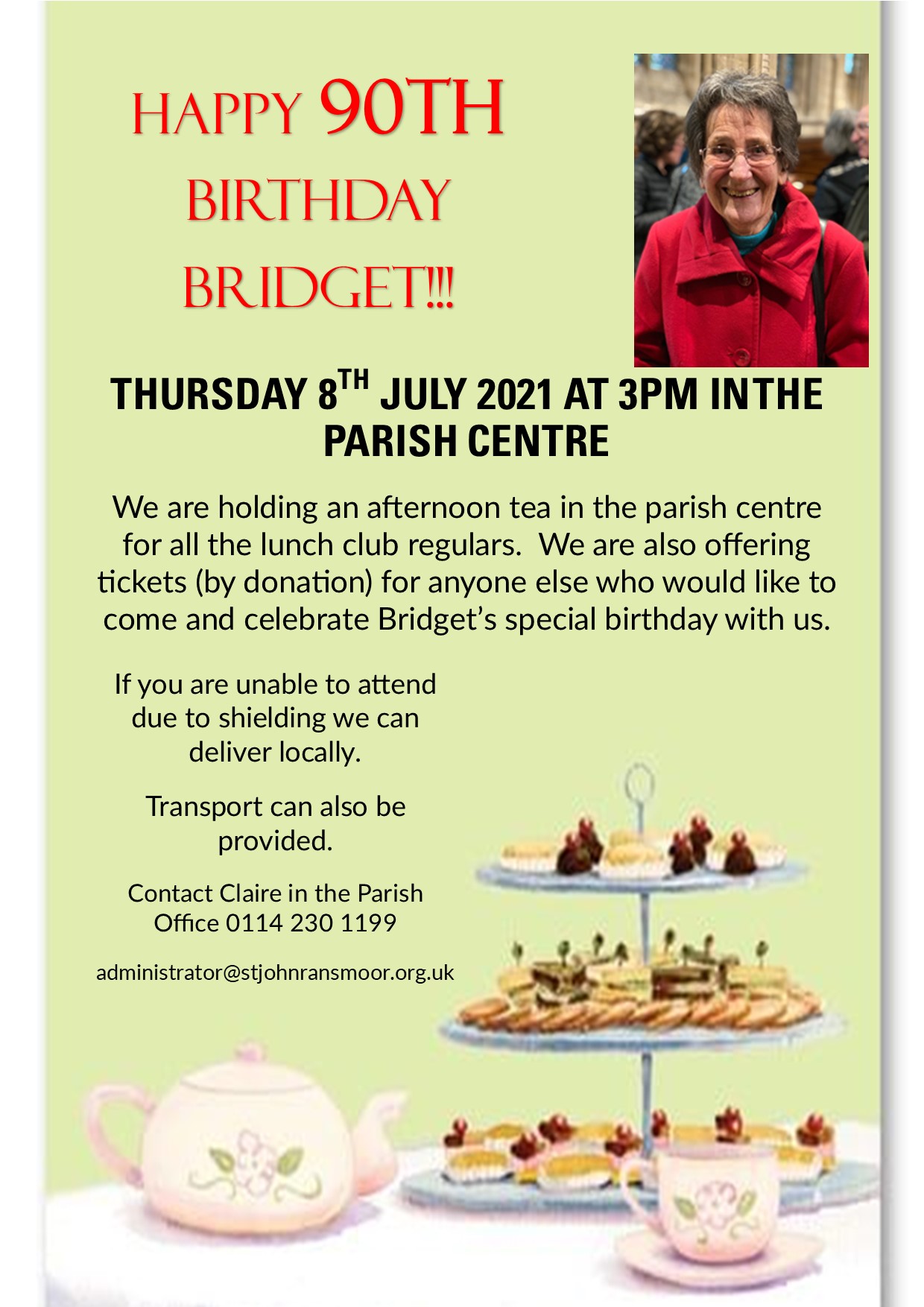 Bridgets  Birthday Tea Poster