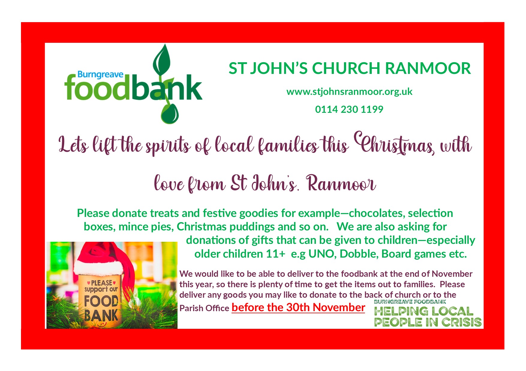 Christmas 2021Foodbank appeal