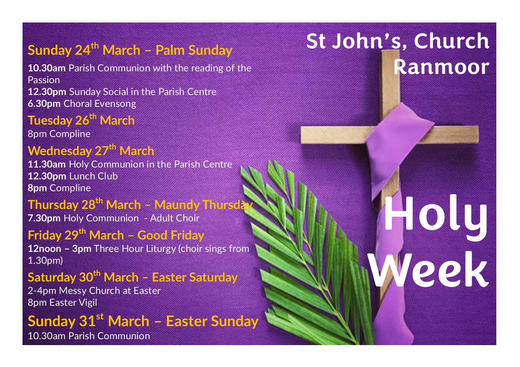 Holy Week Plan